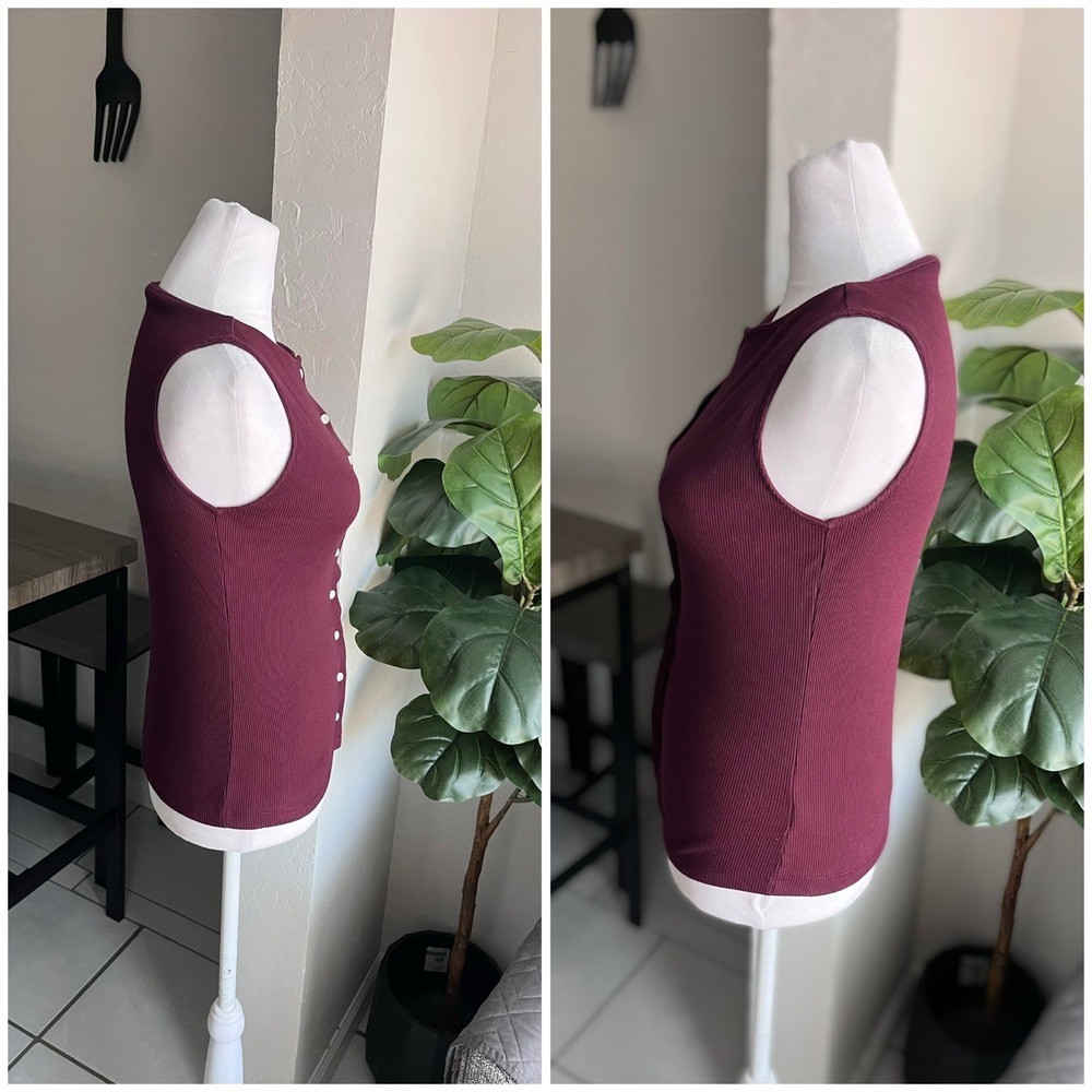 Wild Fable Ribbed Button Front Tank Top XS - Picture 6 of 8